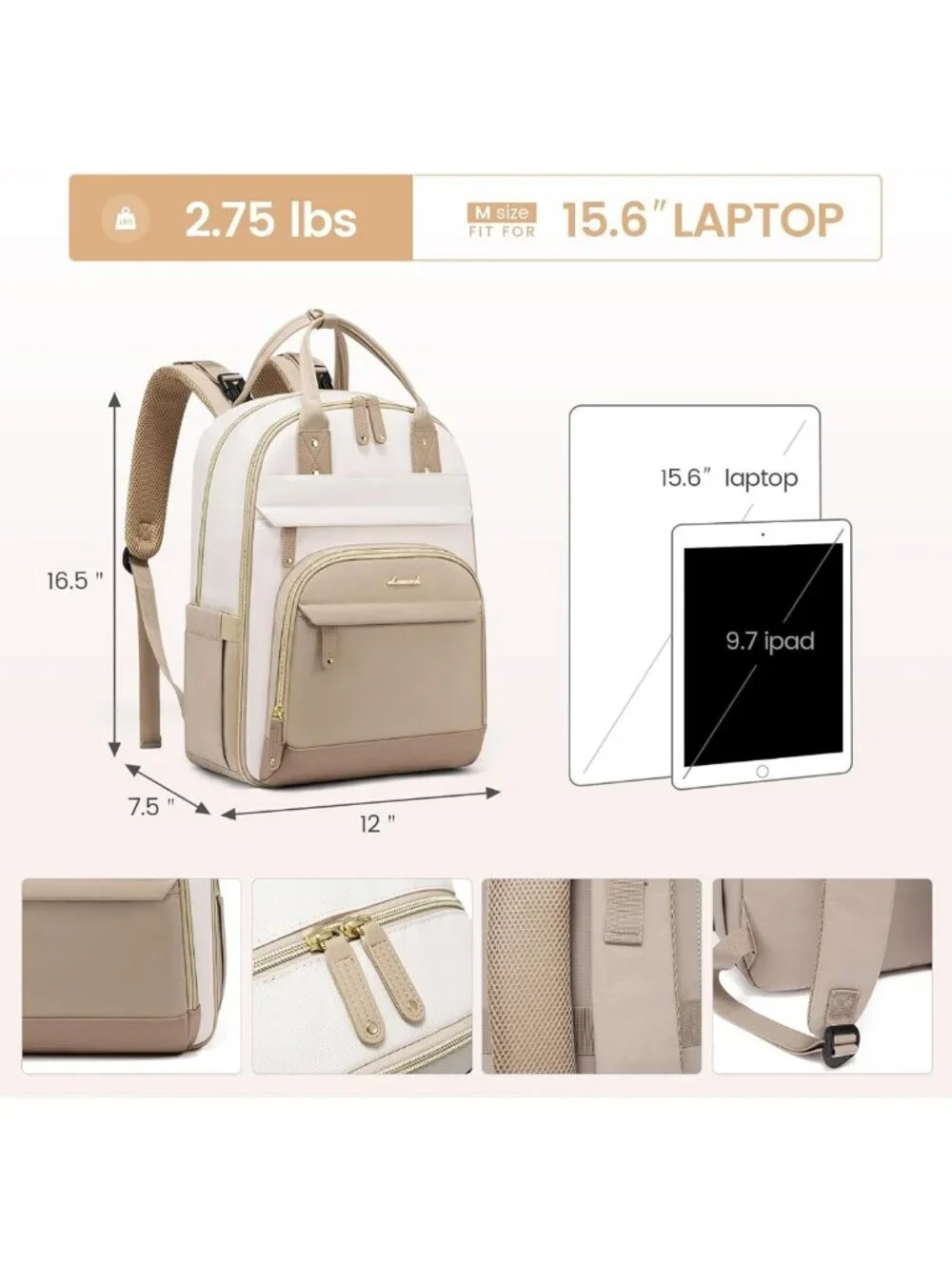 Stylish Waterproof Diaper Bag Backpack with Changing Pad & Stroller Buckles